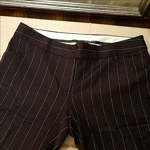 𝅺nwot Theory pinstripe wool blend trousers sz 4 - Picture 2 of 8